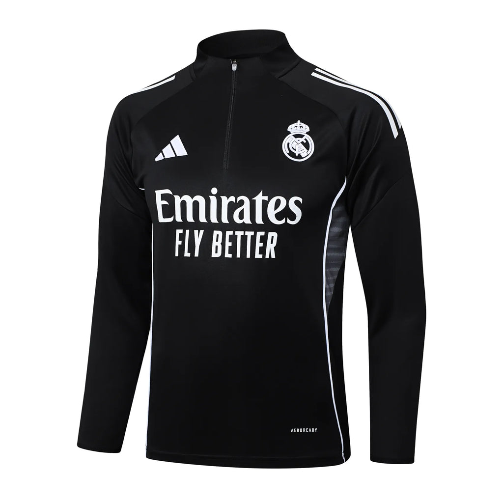 Conjunto Agasalho Treino Real Madrid 25/26 - Preto