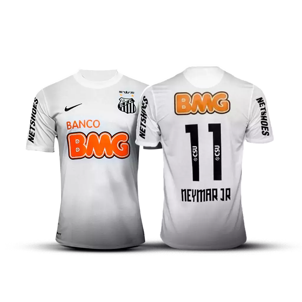 Camisa Santos 2012 (# NEYMAR JR - 11) - Torcedor Masculina - Versão Retro